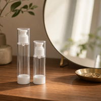 Expédition rapide, bouteille sans air en plastique transparente écologique rechargeable, format voyage, flacon de lotion cosmétique, flacon pulvérisateur