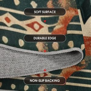 Tapis de style marocain à motif flocon de neige pour Noël, lavable, antidérapant, à profil bas, pour salon, chambre, ferme, salle de jeux pour enfants - Product Image 5