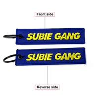 Porte-clés en tissu brodé avec logo personnalisé en gros pour texte personnalisé double face et étiquettes de porte-clés en patch tissé