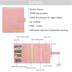 Carpeta <span class=keywords><strong>A5</strong></span> encuadernada con <span class=keywords><strong>6</strong></span> anillos de cuero de cocodrilo superventas Yihe FB TK con divisor de encuadernación <span class=keywords><strong>A5</strong></span>/100 mangas de Desafío de Ahorro disponibles - Product Image 5