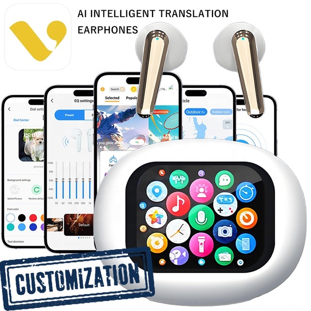 YX56 Somatosensory Charging case Earbuds with Touch Screen AI Translator Earphones with Speaker Mode and Meeting Mode