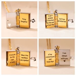 Collana con Ciondolo a Forma di <span class=keywords><strong>Libro</strong></span> Personalizzabile XF Jewelry, in Acciaio Inox Placcato Oro per il Giorno del Ringraziamento e San Valentino - Product Image 4