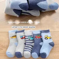 Kaos Kaki Rajut Anak Musim Dingin Motif Kucing Lucu, Bahan Fleece Terry, Untuk Anak Laki-laki dan Perempuan, Model Sporty, Sekali Pakai