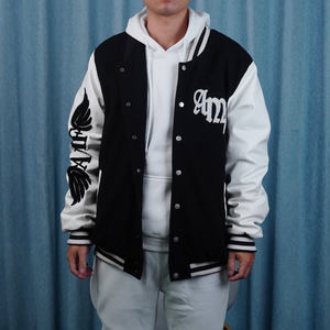 แจ็กเก็ตทีมตัวแทนอักษรวินเทจสำหรับทุกเพศมหาวิทยาลัยมีแผ่นปะผ้ากำมะหยี่ติดโลโก้ - Product Image 1