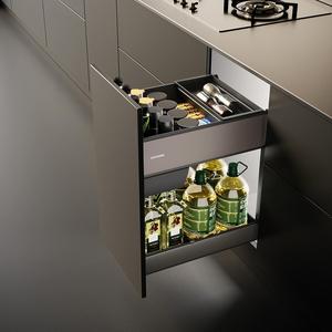 Organizador de Cajones Extraíble de Aleación de Aluminio para Cocina, Estilo Lujoso, Alta Calidad, 70 Series, Marca Goldmine - Product Image 3