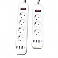 Protecteur de surtension OEM EU Power Strip 3 prises CA avec PD 20W Charge rapide 2 ports USB c Cordon d'alimentation
