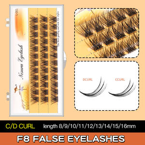 Cils en grappes synthétiques 3D multicouches DIY en gros, marque privée pour kit, cils inférieurs à pointes, sans cruauté, végétalien - Product Image 2