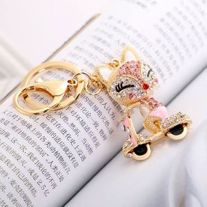 Cute Rhinestone Fox Keychain Car <b>Key</b> <b>Ring</b> Lovely Crystal Animal <b>Key</b> Chain Women Bag <b>Accessories</b> Pendant Charm - Product Image 5