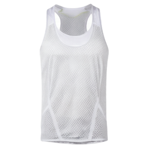 Singlet Marathon Kustom Bernapas Cepat Kering Tanpa Lengan Kaos Sublimasi Lari Racerback Tank Top Vest untuk Pria - Product Image 2