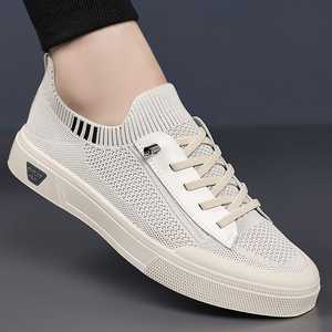 <b>Men</b> Summer Breathable Mesh Slip-On Sneakers Round Toe Casual Sport <b>Shoes</b> <b>Lightweight</b> EVA Sole Rubber Outsole Solid Color - Product Image 1
