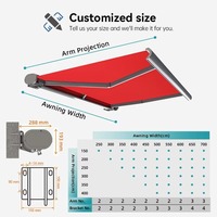 Store banne rétractable de luxe pour balcon, protection contre la pluie, structure flexible en aluminium, toile extensible en po