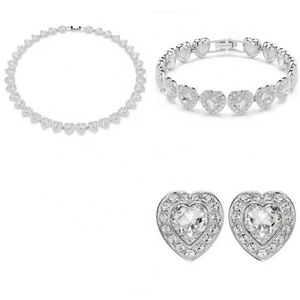 <span class=keywords><strong>Collier</strong></span> Fleur en Acier Inoxydable Entièrement Sertie de Diamants, Ensemble de Bijoux Romantique <span class=keywords><strong>et</strong></span> Luxueux en Zircon - Product Image 4