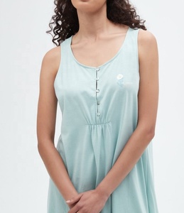 Camicie <span class=keywords><strong>da</strong></span> <span class=keywords><strong>notte</strong></span> in <span class=keywords><strong>cotone</strong></span> 100% <span class=keywords><strong>da</strong></span> donna con girocollo morbido a maniche corte in Jersey personalizzato di fabbrica - Product Image 5