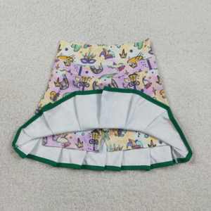 GLK0163 RTS Little Girl Boutique Mardi gras print Summer <b>Skirt</b> for Baby Girls Wholesale skort - Product Image 5