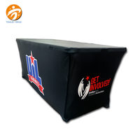 Nappe personnalisée avec décoration de logo Nappe ronde de couverture de barre publicitaire en polyester stretch spandex pour fête