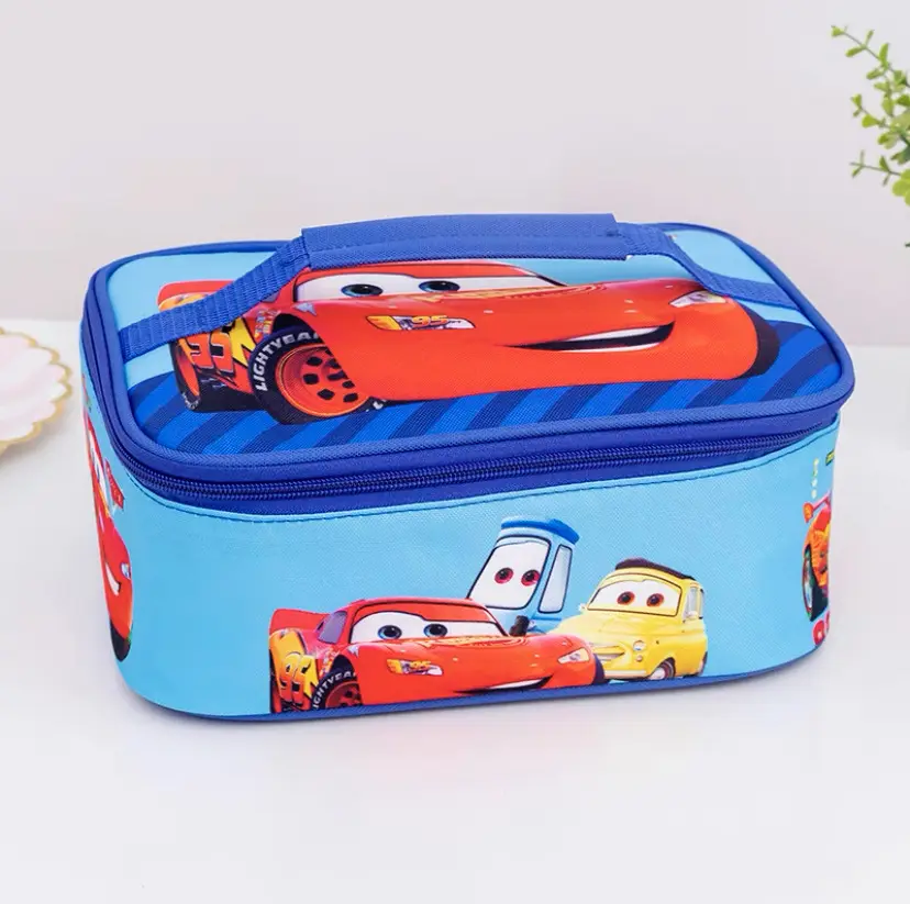 Custom pattern printing cartoon student insulation lunch box Kids waterproof lunch box bag children's compartment tote bag