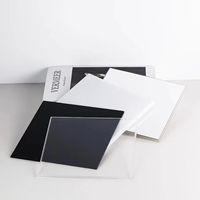 Support d'affichage incliné pleine surface, design moderne, anti-poussière, protection UV, en acrylique, personnalisable, base noire, présentoir transparent