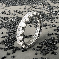 Bague Éternité Unisexe en Argent Sterling 925 Plaqué Rhodium avec Diamants Moissanite VVS – Bijoux Fins Populaires en Gros – Cadeau Idéal