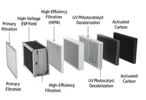 Campana extractora de cocina comercial sin ventilación, ligera, sin ventilación, fotocatalizador UV ESP HEPA + freidoras de carbón activado para pizza - Product Image 5