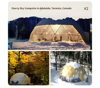 Nouvelle Arrivée Dôme Hôtelier de Luxe Quatre Saisons Personnalisé en Acier et PVC, Tente de Glamping Préfabriquée, Dôme Géodésique en Verre pour Événements