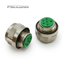 Connecteur circulaire industriel PSCCONN série D38999 à 6 broches, finition nickelée, blindage EMI, prise à verrouillage rapide
