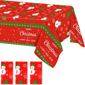 Christmas Festival PE Rectangle Disposable Table Cover With Customized Logo And Patterns