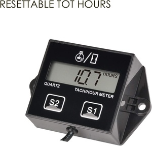 Jayron Tachymètre inductif à <span class=keywords><strong>essence</strong></span> LCD JR-HM011N étanche <span class=keywords><strong>jauge</strong></span> de compteur horaire/tachymètre réinitialisable pour moteurs marins de motos - Product Image 5