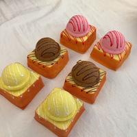 Jouet en PU souple à rebond lent, réaliste, en forme de gâteau au fromage et de pain - Jouets décoratifs anti-stress pour enfants et adultes
