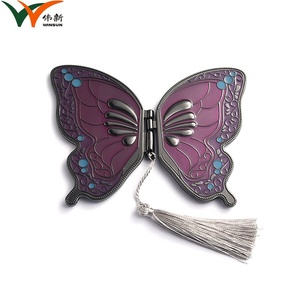 Butterfly Women Beauty Soft Enamel Creative Decorative Hand Held Mirror With Tassel - Product Image 6