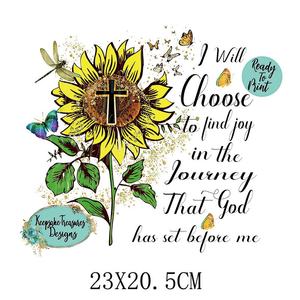 Decalcomania Termoadesiva Cristiana con Gesù, Fede, Speranza, Amore e Girasole per Magliette, Felpe, Borse e Progetti Fai-da-Te - Product Image 3