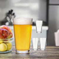 Verre à bière transparent moderne de 16 oz avec logo personnalisé pour vin, eau, lait et cocktails – Idéal pour les fêtes