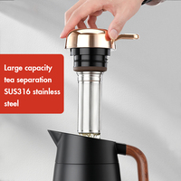 Carafe à café isotherme en acier inoxydable à double paroi, théière thermique avec infuseur à thé intégré pour garder au chaud et au froid