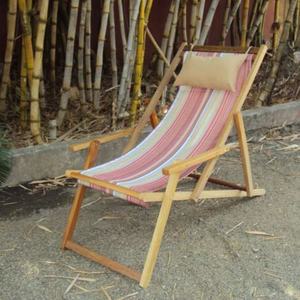 Fauteuil d'extérieur en pin néo-zélandais rayé, bien conçu, avec appui-tête et dossier réglable, pour terrasse et loisirs - Product Image 4