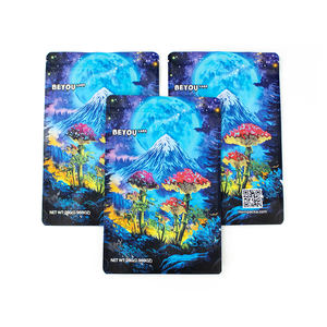 Sacs d'emballage en mylar à fermeture éclair mini dégradé transparent en aluminium transparent refermable personnalisé, résistant aux odeurs, effet laser arc-en-ciel - Product Image 1