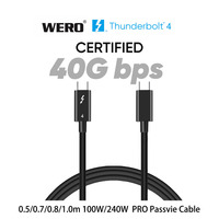 Câble passif Thunderbolt 4 pour MacBook Pro/Air - Charge rapide 100W/240W USB-C vers Thunderbolt 4 40 Gbps 4K 144 Hz pour moniteur