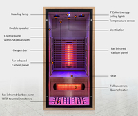 Sauna infrarouge électrique à faible EMF, haut de gamme, pour 1 personne, en bois massif de cèdre rouge, à spectre complet, infrarouge lointain