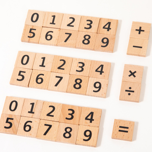 Montessori Digital Operation Column Set Cartoon Puzzle Made Wood Numbers Letters Education Designs Toys for Boys Girls Wholesale - Product Image 1