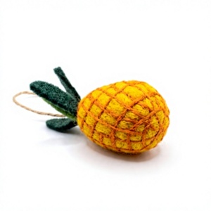 Handmade 100% Certified Wool <b>Pineapple</b> <b>Ornament</b> Small Eco-Friendly Traditional Wall Hanging Christmas Decoration Trendy Garland - Product Image 4