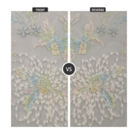 Base en maille de nylon florale, tissu en dentelle brodée en polyester pour robe de mariée, vêtements de mode RTW, fournitures de confection.