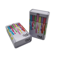 Boîte à cigarettes en fer blanc personnalisée pour 20 cigarettes en chanvre, design métallique, logo personnalisé, emballage artisanal recyclé, personnalisable – Offre Spéciale