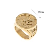 Bague en acier inoxydable punk YK, bijoux catholiques, archange saint Clair, exorciste, bague pour homme