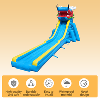 Toboggan aquatique gonflable géant de 20 m, une seule piste, de qualité commerciale pour l'extérieur, taille adulte, le plus grand du monde, modèle Dragon
