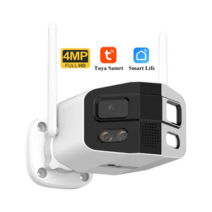 4MP Tuya 180 °   Caméra de surveillance domestique WiFi à double objectif, vision nocturne couleur large champ de vision, détection humaine, CCTV - Product Image 1
