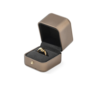 Caja de Joyería de Cuero FANXI con Forro de Microfibra, Juego de Cajas para Anillos con Logotipo Personalizado Impreso, Diseño Moderno - Product Image 6