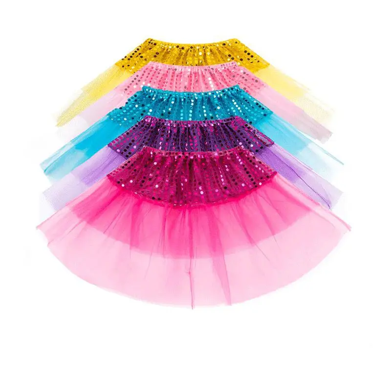 Green Horizon Wholesale Children's Skirt Girls Ball Gown TUTU skirts Kids Tulle Ballet Dress Sequin Tutu Skirt For Girls