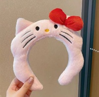 Accessoire capillaire mignon en peluche en forme de souris pour le lavage du visage, épingle à cheveux, élastique à cheveux, ornement capillaire tendance pour femmes et filles