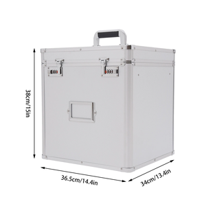 Valigetta per il trasporto e la conservazione di dischi in vinile da tavolo, con chiusura, per 50 dischi in vinile, colore argento, custodia per LP, custodia rigida per dischi. - Product Image 5