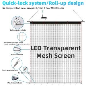Pantalla LED Transparente Plegable P15 P20 P25 P31.25, Pantalla de Malla Flexible para Exhibición, Montaje en Pared o Colgante - Product Image 5