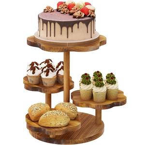 Étagère en bois multi-niveaux à 4 étages, ronde, sur pied, écologique, support de plantes multifonctionnel pour la décoration de la maison - Product Image 5