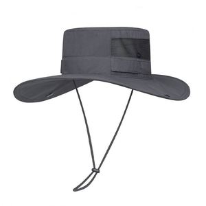 2025 New Arrival Spring Summer Breathable <b>Sunscreen</b> Bucket Hat Men Women Fast Dry Foldable Fishing Cowboy Hat with Strings - Product Image 3